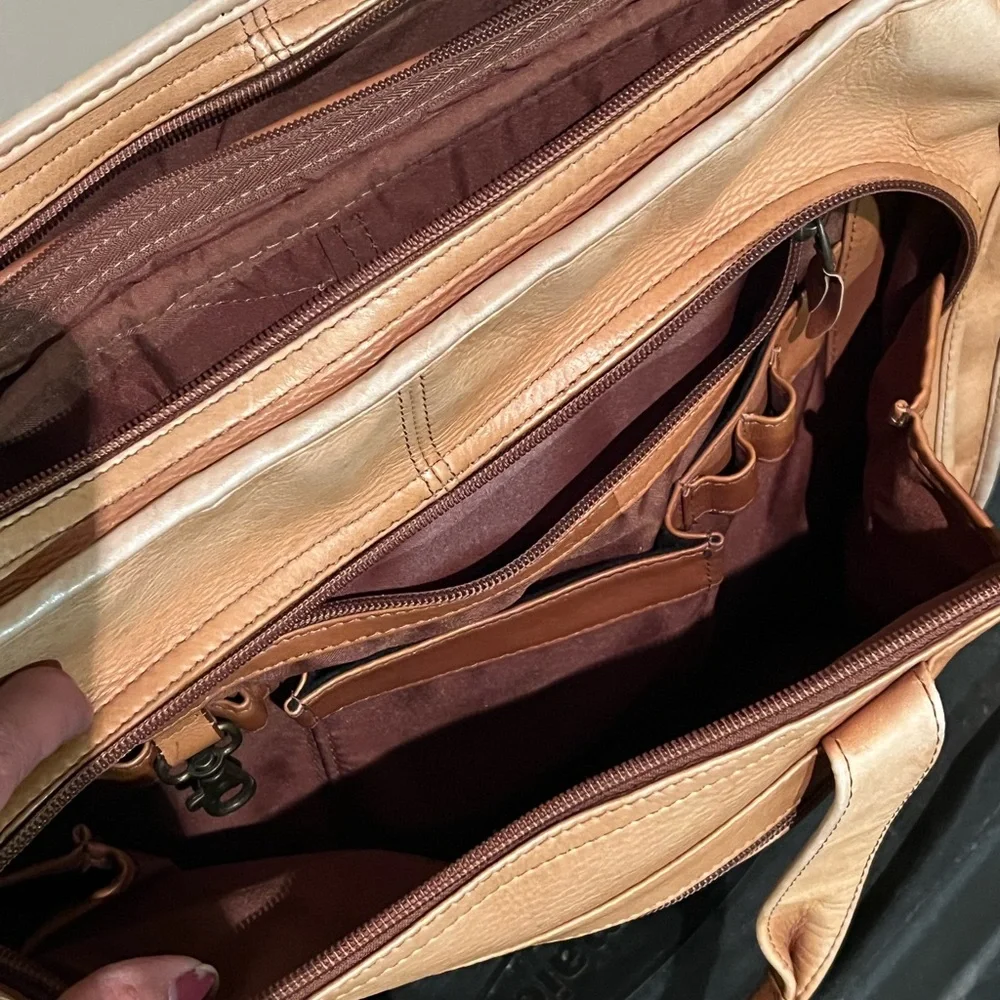 Dorado Leather Men's Shoulder Briefcase/Tote Bag